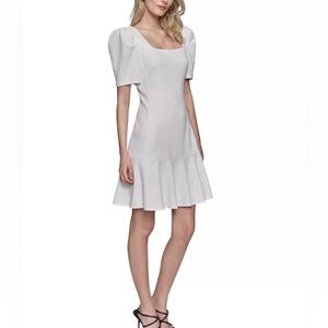 Karl Lagerfeld White Mini Dress with Puff Sleeves size 10 NWT